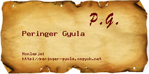 Peringer Gyula névjegykártya
