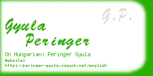 gyula peringer business card